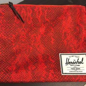 Red snake skin Hershel Pouch